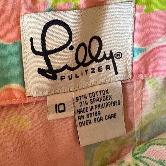 Vintage Lilly Pultizer Patchwork Pink Blue Floral Mini Skirt Size 10 - Picture 3 of 5